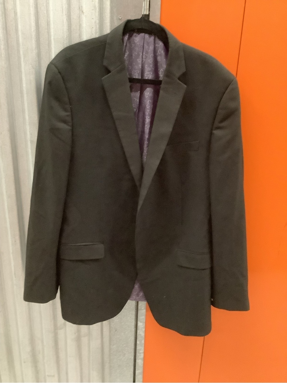 Van Heusen Black Sport Coat with Purple Lining